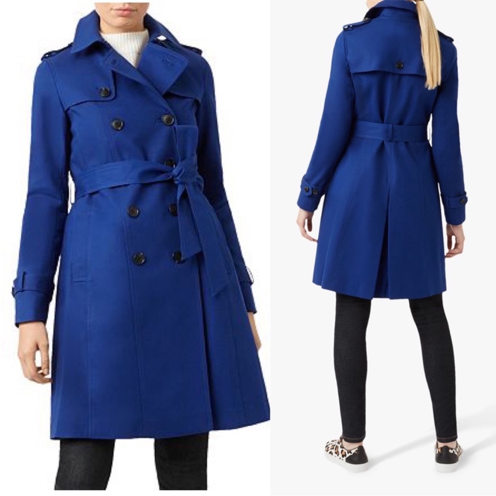NWT Hobbs London Saskia Trench Coat Cobalt US 2